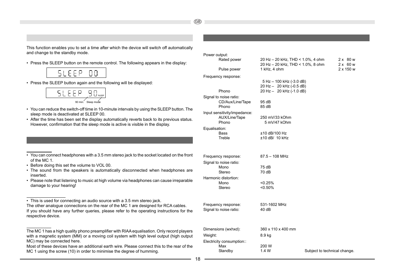 Magnat Audio MC 1 User Manual | Page 18 / 52