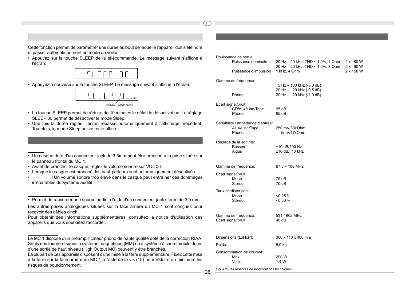 Magnat Audio MC 1 User Manual | Page 26 / 52