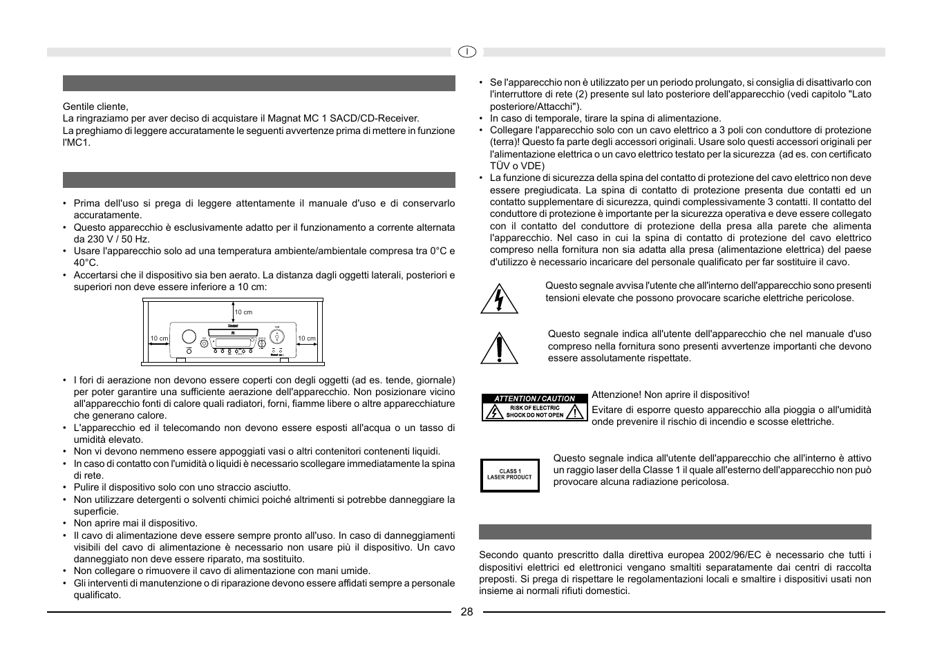 Magnat Audio MC 1 User Manual | Page 28 / 52