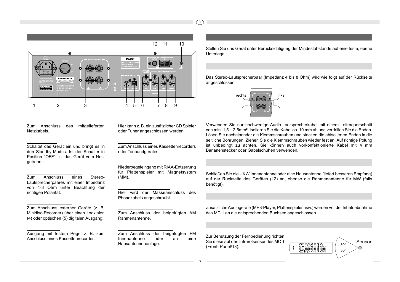 Magnat Audio MC 1 User Manual | Page 7 / 52