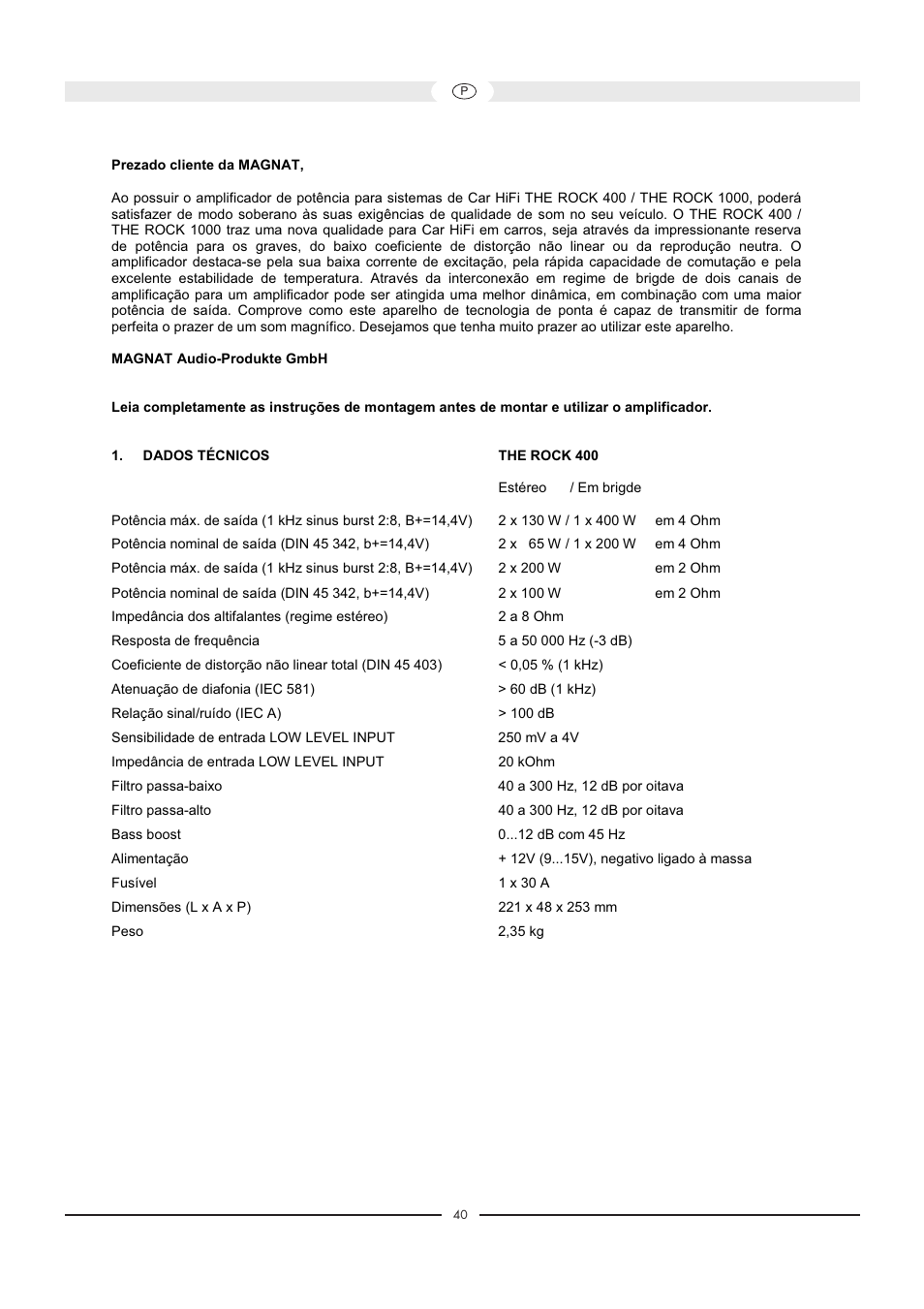 Magnat Audio 400 / 1000 User Manual | Page 40 / 72