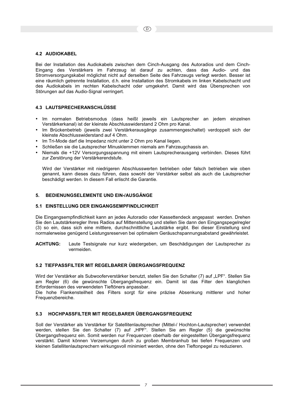 Magnat Audio 400 / 1000 User Manual | Page 7 / 72