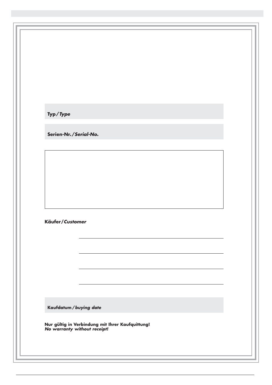 Garantiekarte warranty card | Magnat Audio 400 / 1000 User Manual | Page 71 / 72
