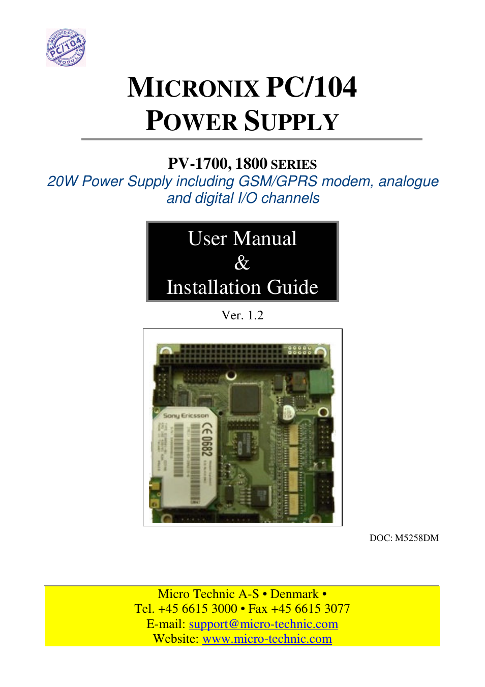 Micro Technic Micronix 1800 Series User Manual | 21 pages