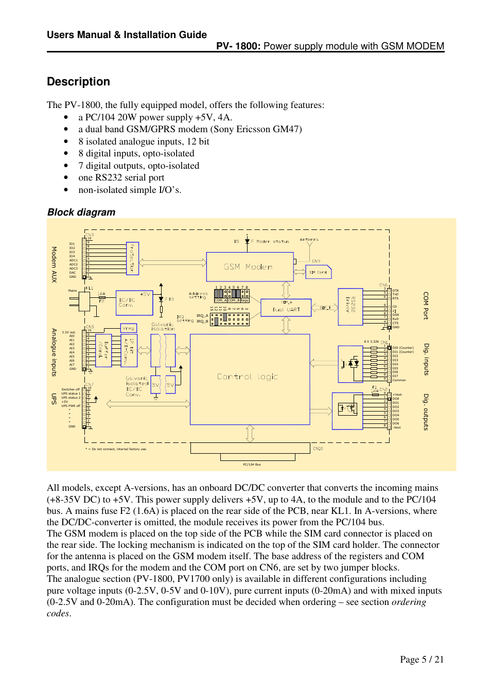 Description | Micro Technic Micronix 1800 Series User Manual | Page 5 / 21