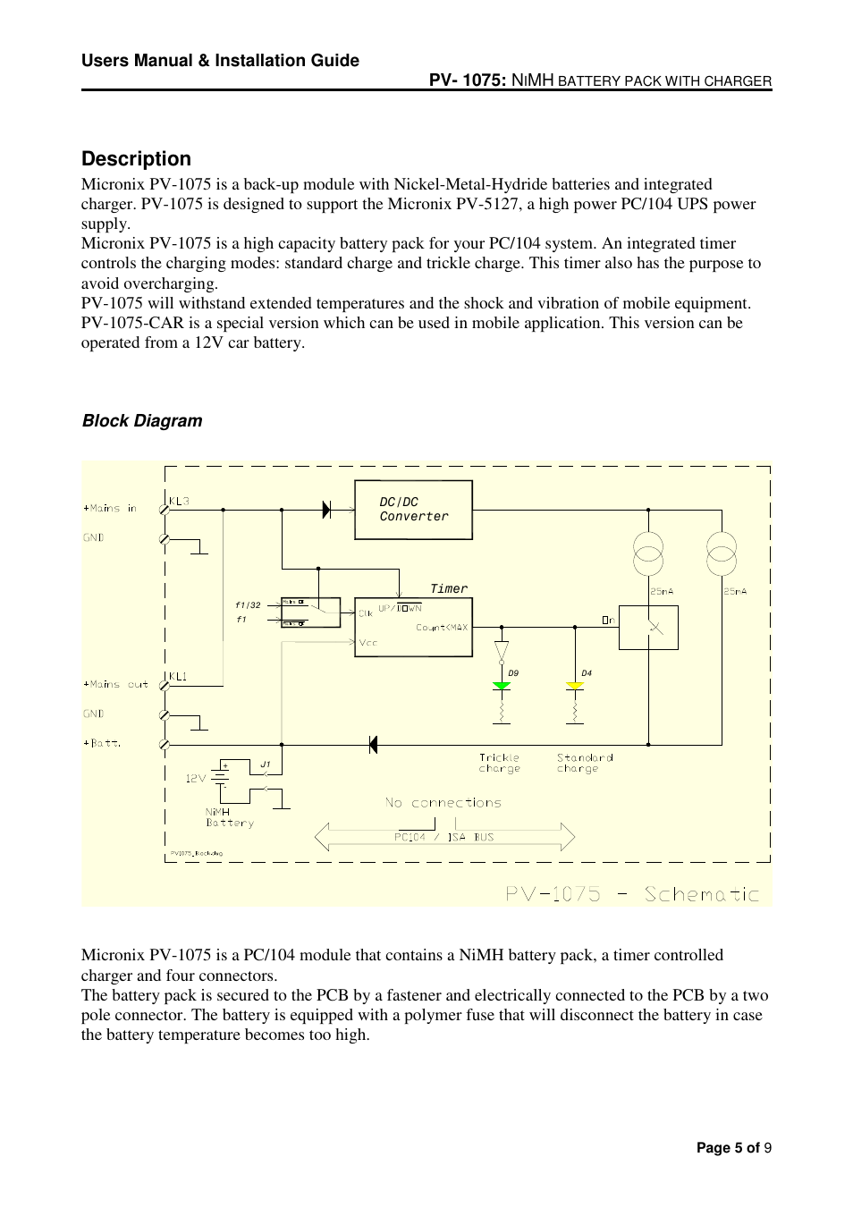 Micro Technic Micronix PC/104 PV-1075-CAR User Manual | Page 5 / 9