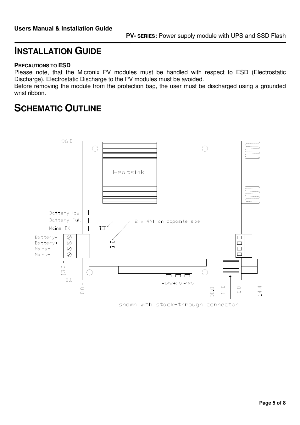 Nstallation, Uide, Chematic | Utline | Micro Technic MICRONIX PC/104 PV-5120 User Manual | Page 5 / 8