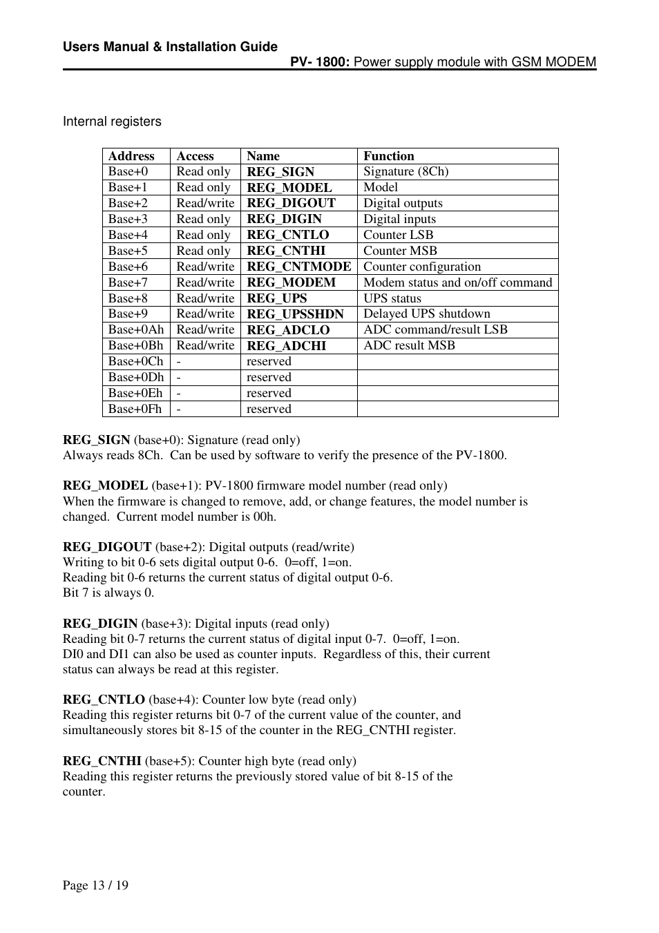 Micro Technic PV-1800 User Manual | Page 13 / 19