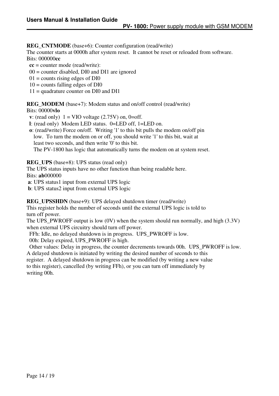 Micro Technic PV-1800 User Manual | Page 14 / 19