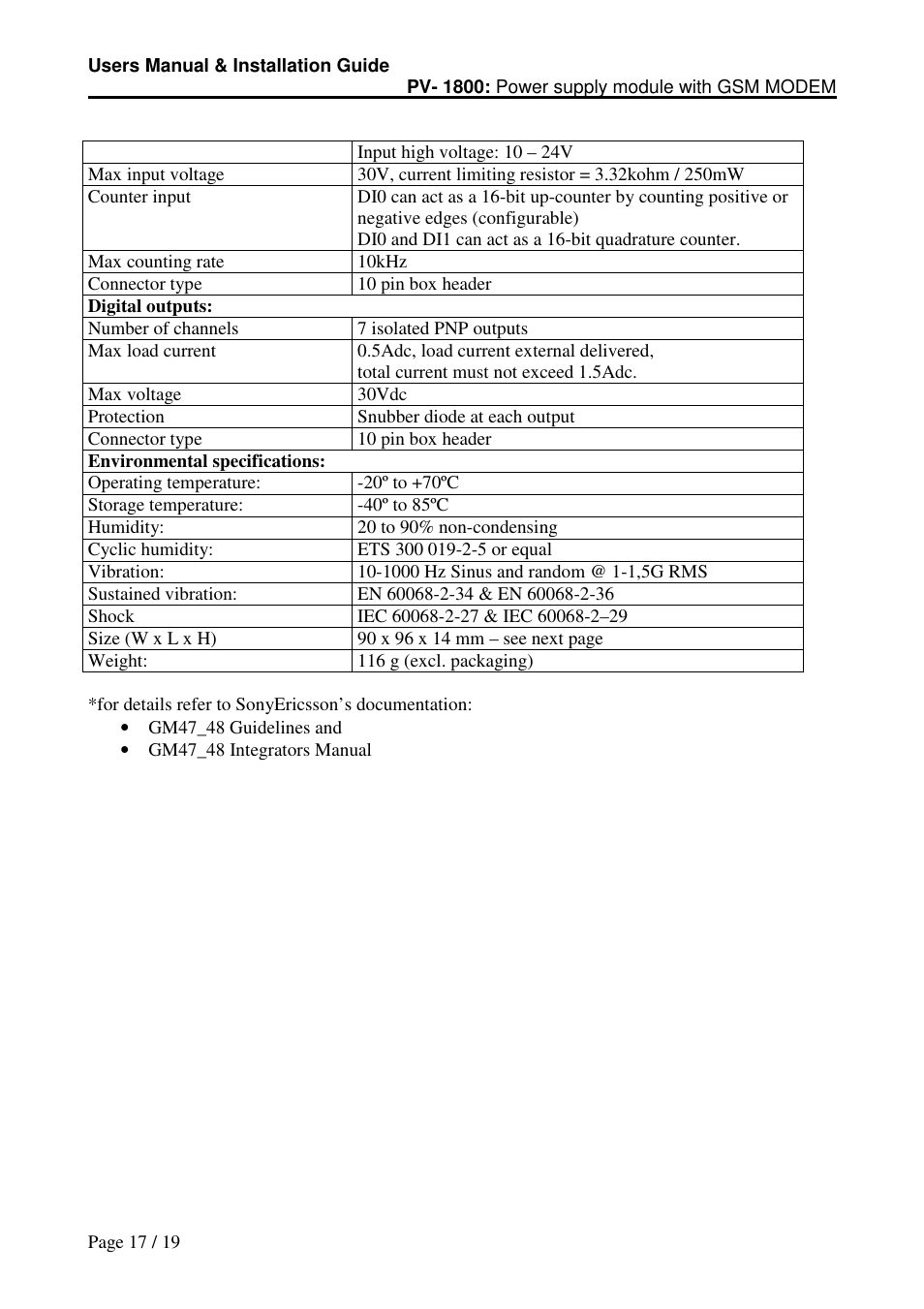 Micro Technic PV-1800 User Manual | Page 17 / 19