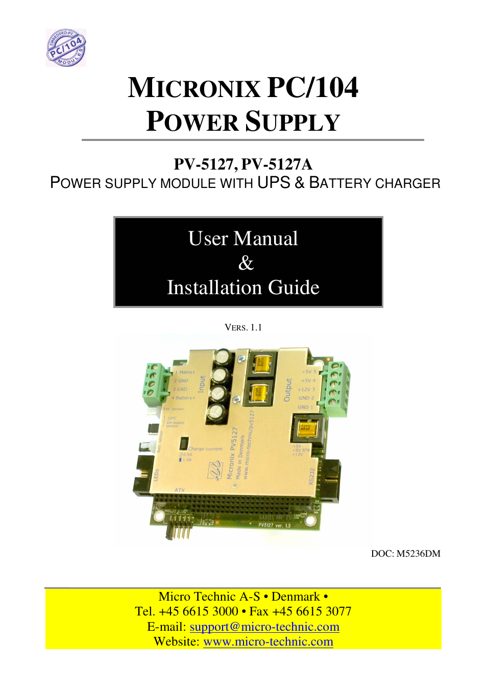 Micro Technic Micronix PV-5127 User Manual | 31 pages