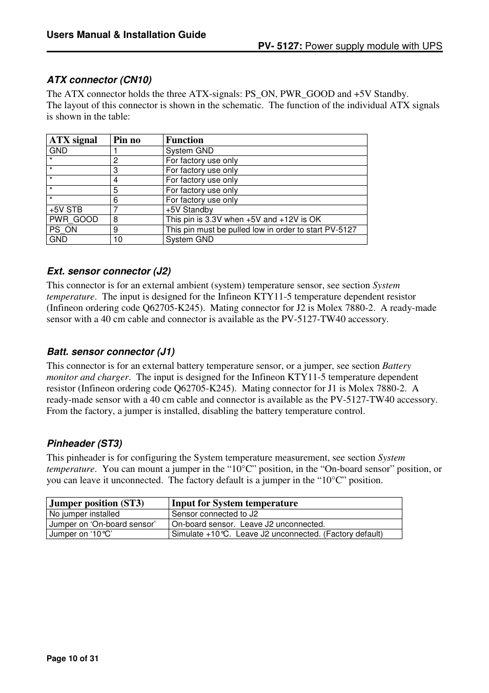 Micro Technic Micronix PV-5127 User Manual | Page 10 / 31