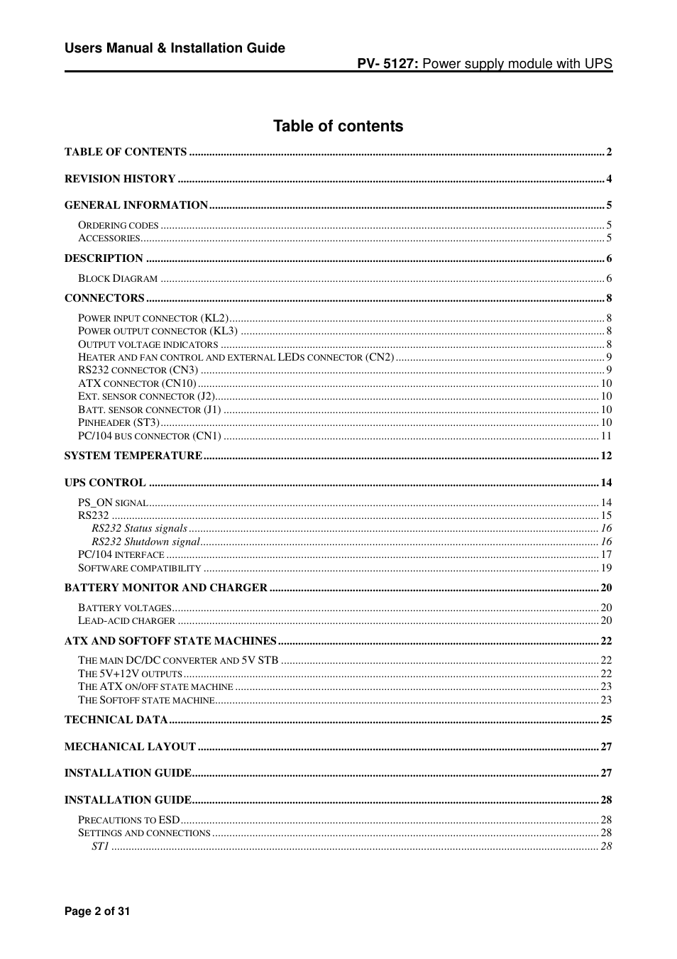 Micro Technic Micronix PV-5127 User Manual | Page 2 / 31