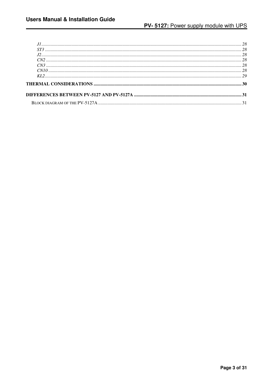 Micro Technic Micronix PV-5127 User Manual | Page 3 / 31