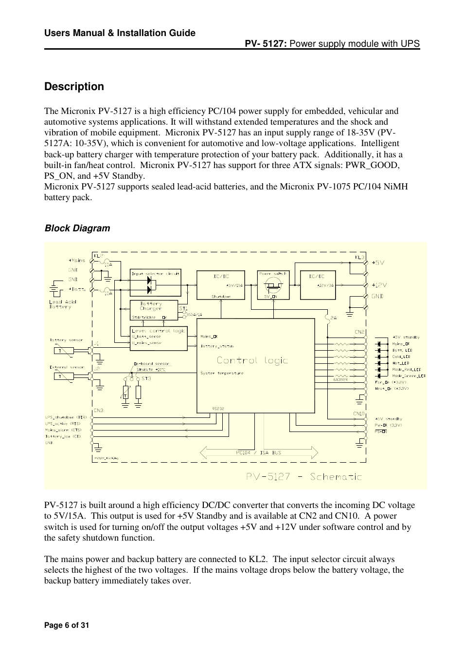Micro Technic Micronix PV-5127 User Manual | Page 6 / 31