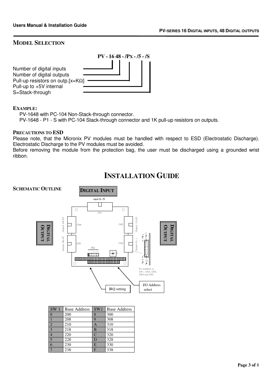 Nstallation, Uide | Micro Technic Micronix PV-1648 User Manual | Page 3 / 8