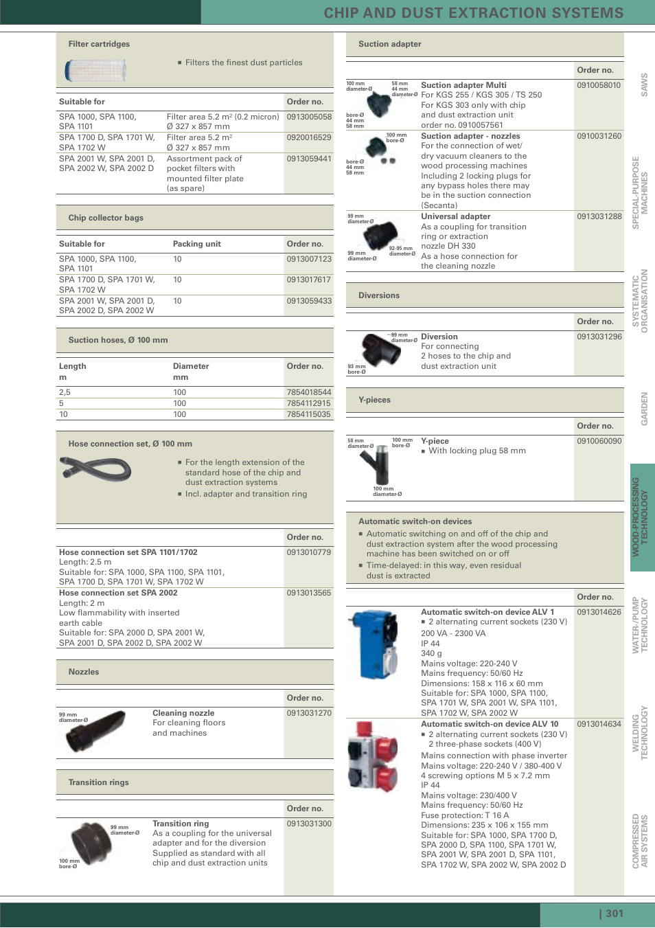 Chip and dust extraction systems | Metabo SPA 1101 User Manual | Page 3 / 3