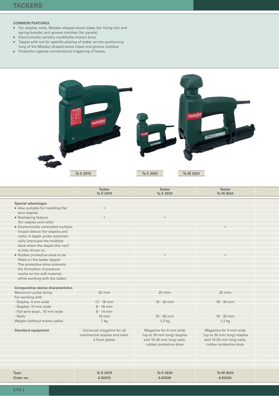 Tackers | Metabo ASE 18 User Manual | Page 8 / 10