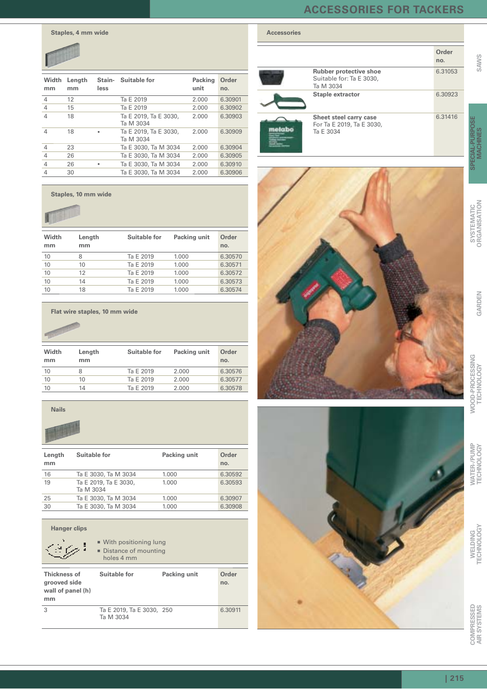 Accessories for tackers | Metabo ASE 18 User Manual | Page 9 / 10
