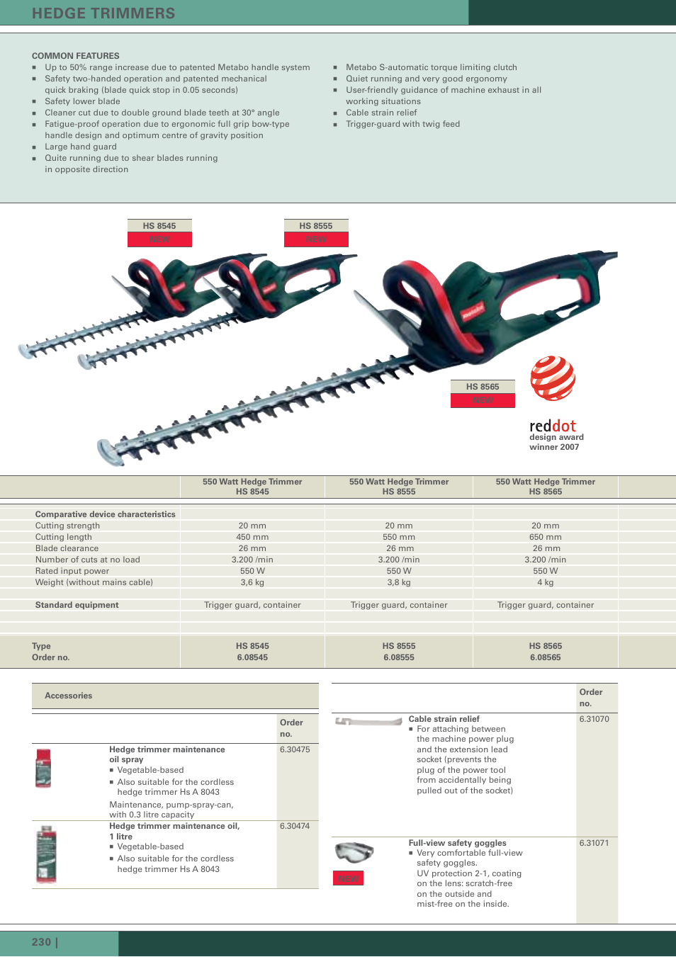 Hedge trimmers | Metabo HS-8545 User Manual | Page 5 / 7