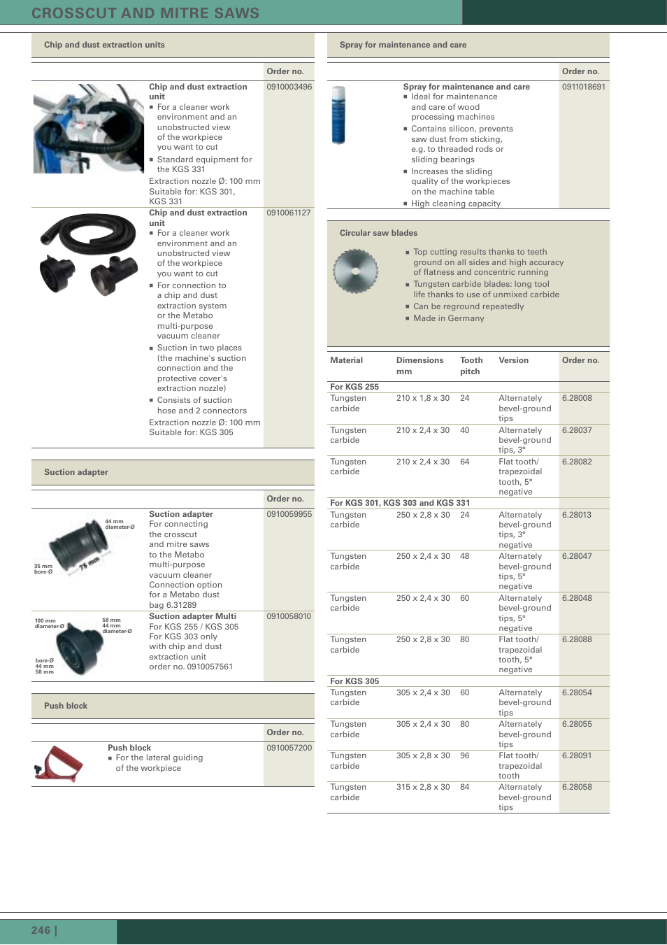 Crosscut and mitre saws | Metabo BW 600 User Manual | Page 14 / 14