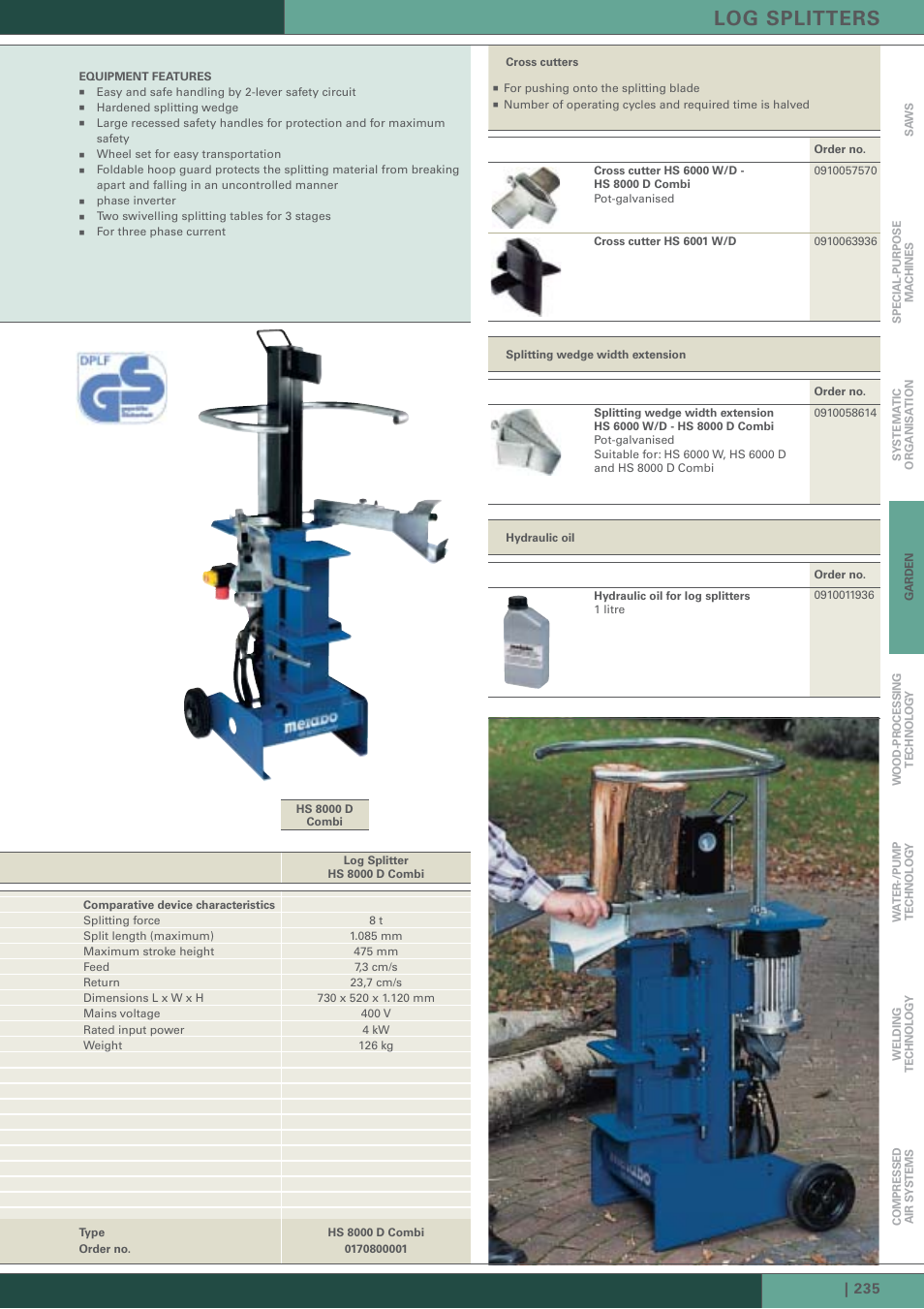 Log splitters | Metabo BW 600 User Manual | Page 3 / 14