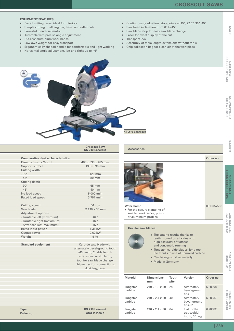 Crosscut saws | Metabo BW 600 User Manual | Page 7 / 14