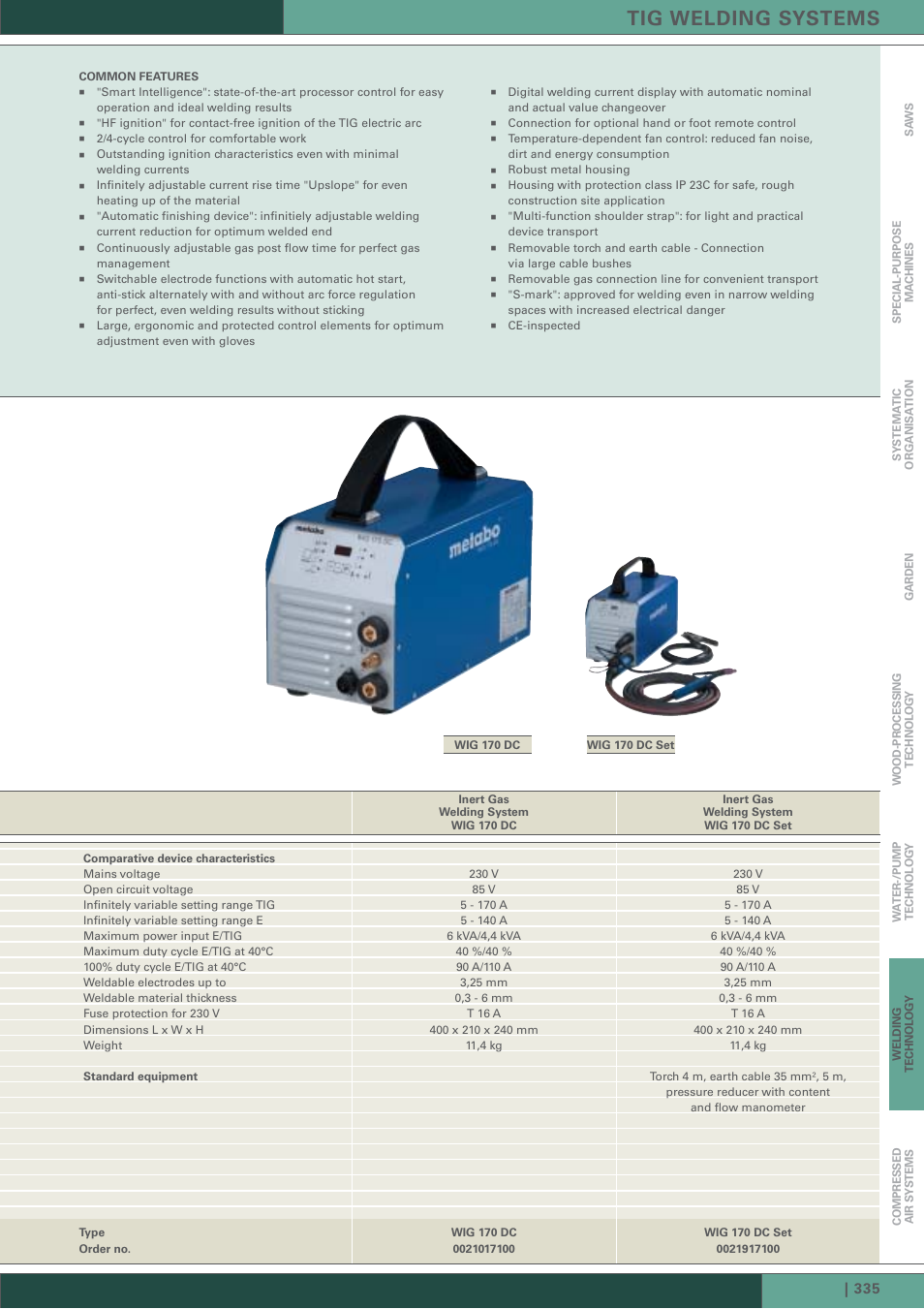 Tig welding systems | Metabo TIG 170 AC/DC User Manual | Page 2 / 14