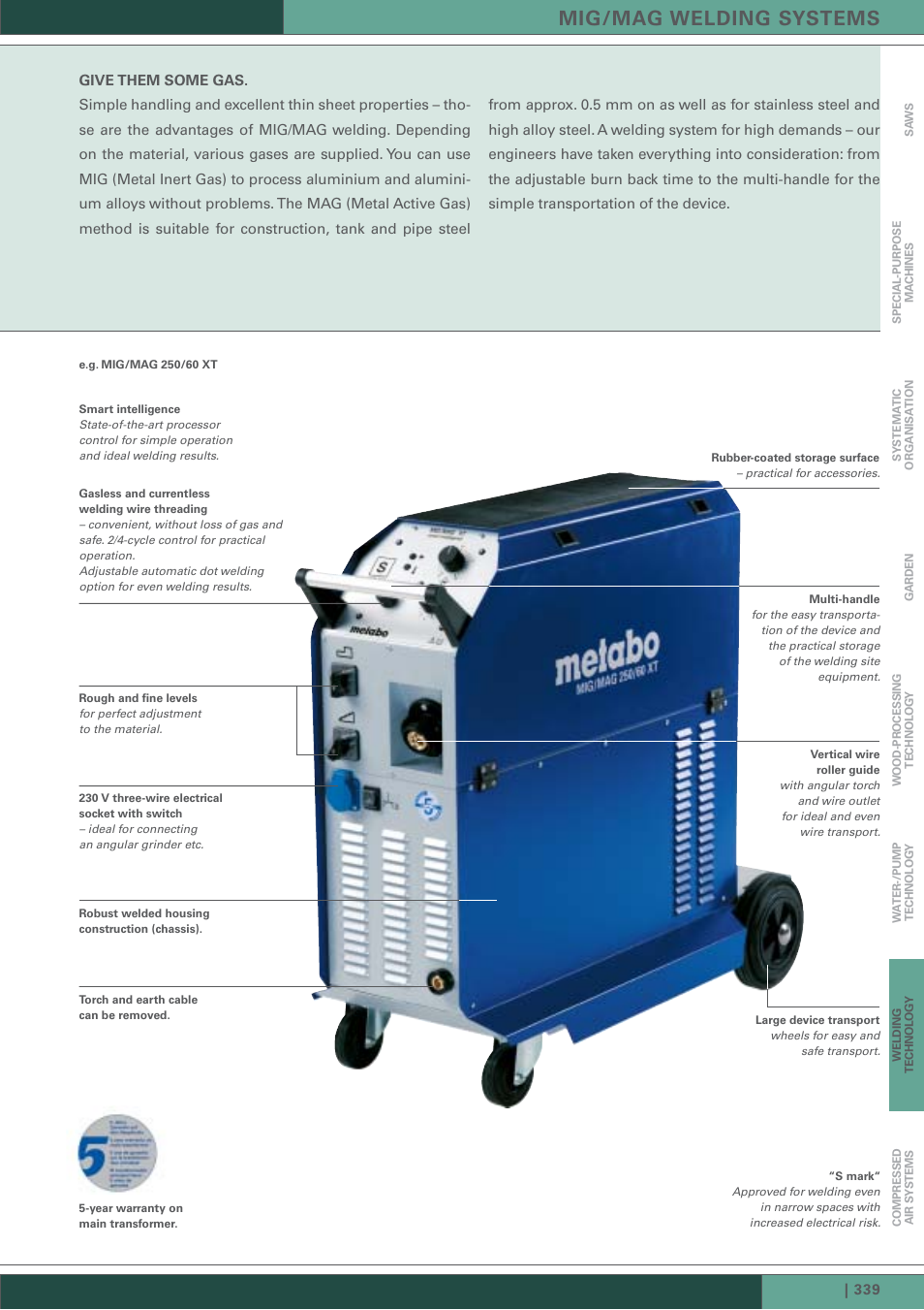 Mig/mag welding systems | Metabo TIG 170 AC/DC User Manual | Page 6 / 14