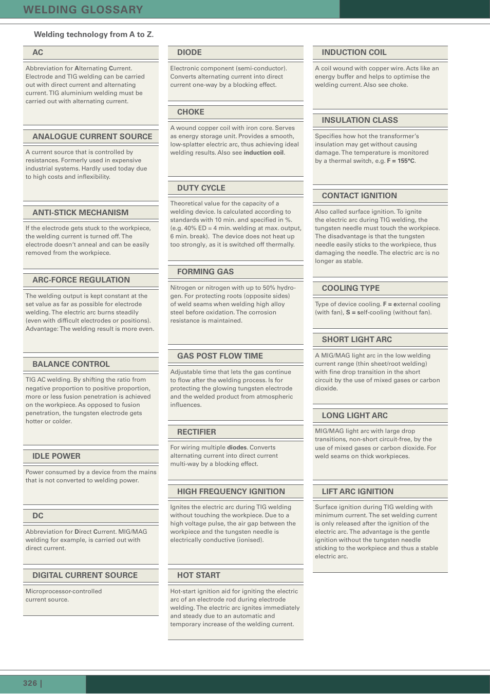 Welding glossary | Metabo Welding Technology User Manual | Page 5 / 12