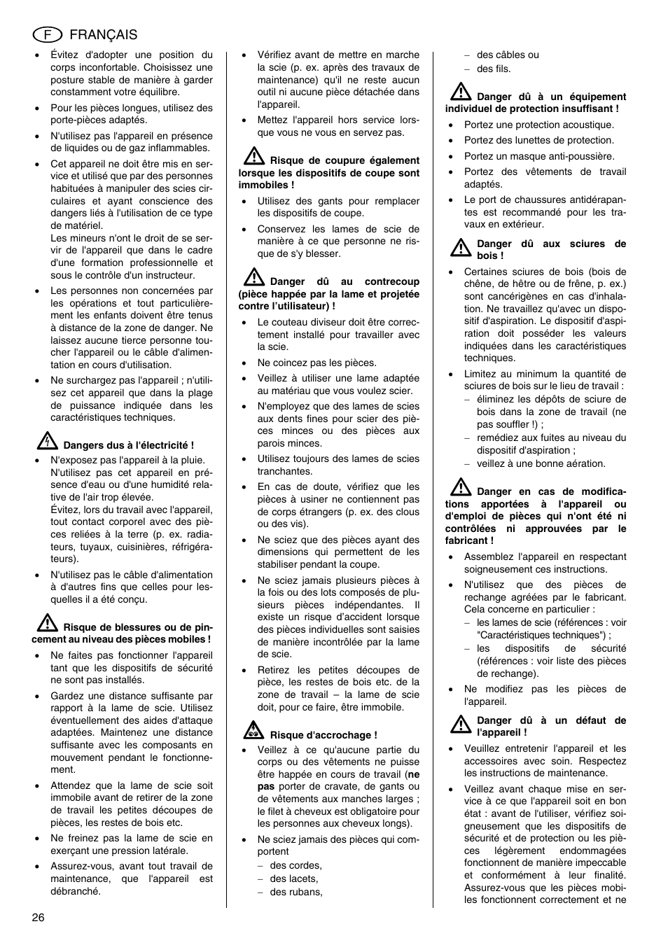 Metabo TS 250 User Manual | Page 26 / 47