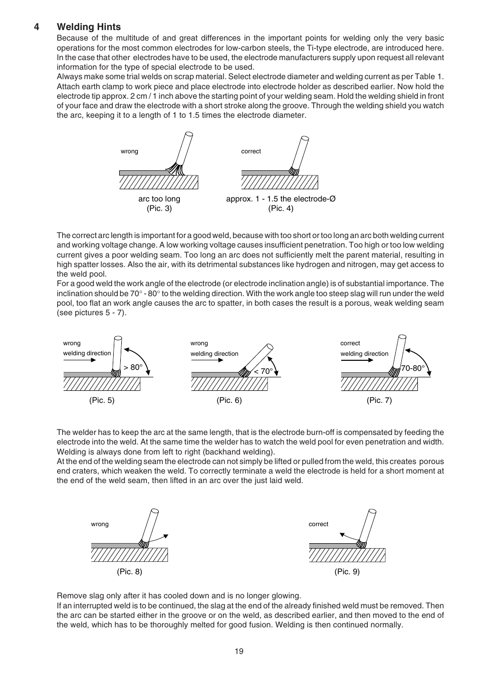 4welding hints | Metabo Welding Transformers and Rectifiers SB 160 C User Manual | Page 9 / 14