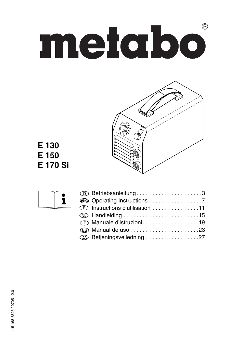 Metabo E 130 User Manual | 32 pages