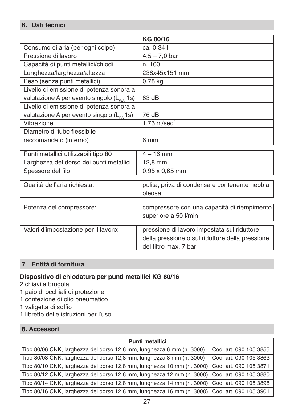 Metabo KG 80 User Manual | Page 27 / 44