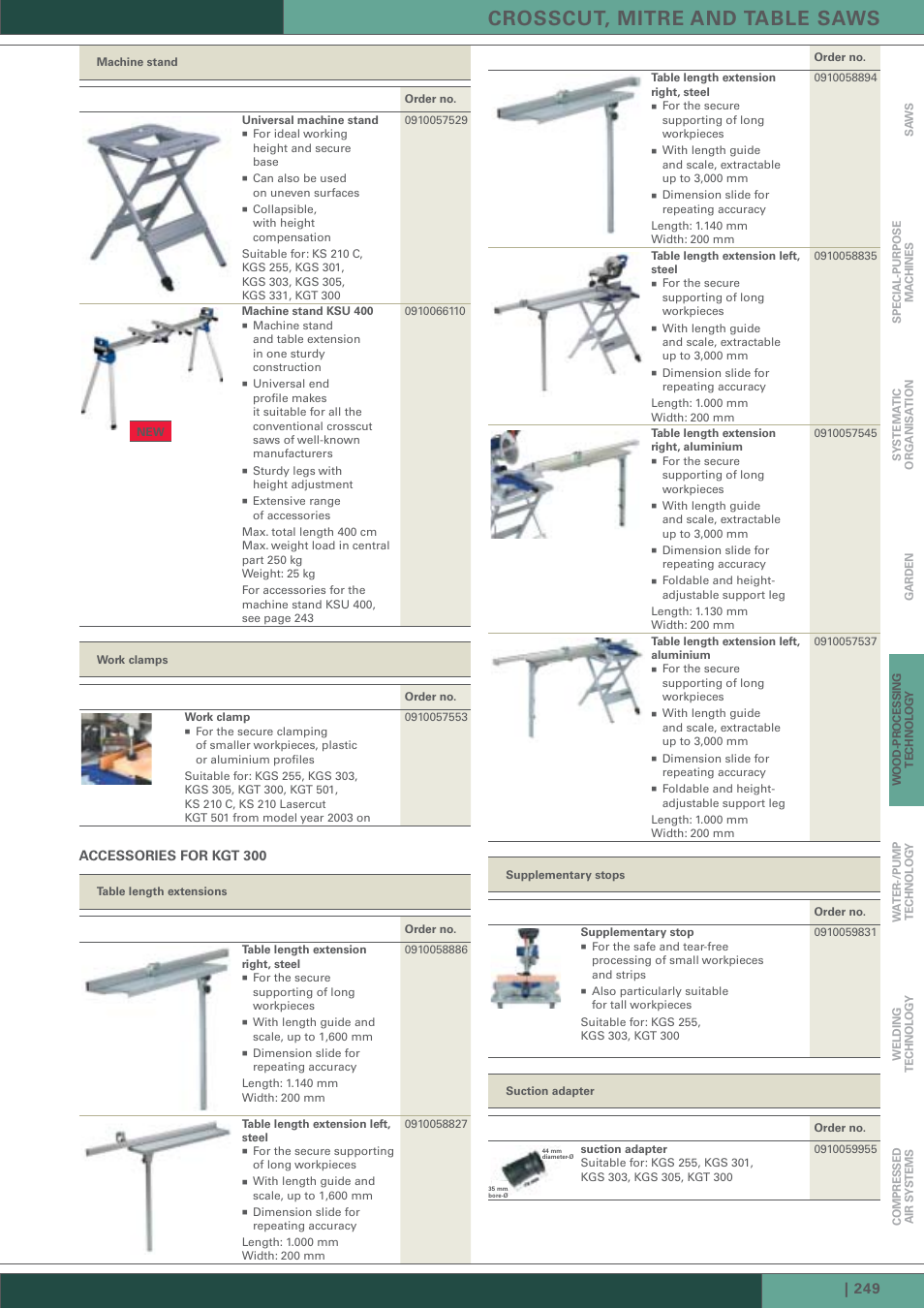 Crosscut, mitre and table saws | Metabo KGT 501 User Manual | Page 3 / 16