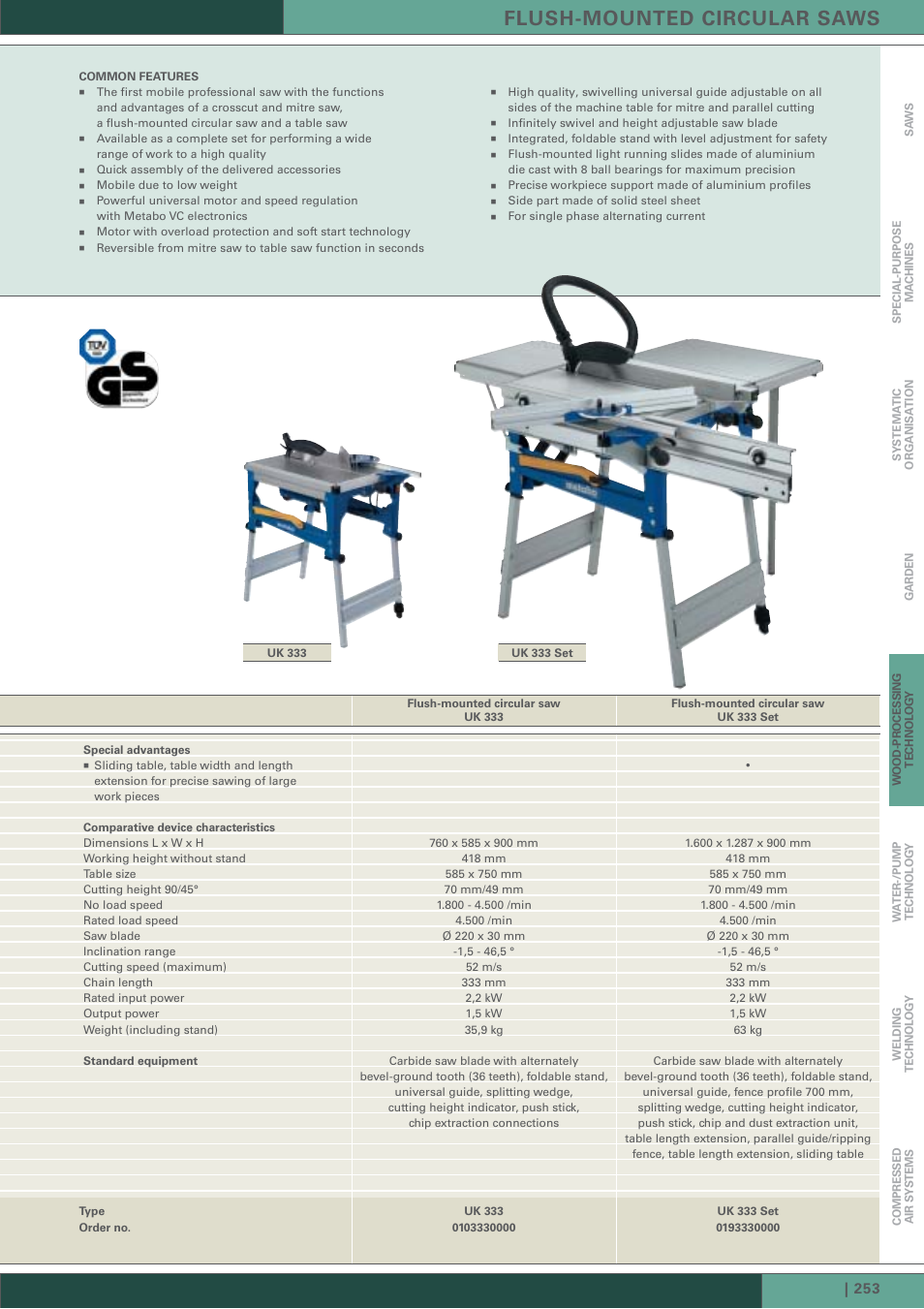 Flush-mounted circular saws | Metabo KGT 501 User Manual | Page 7 / 16