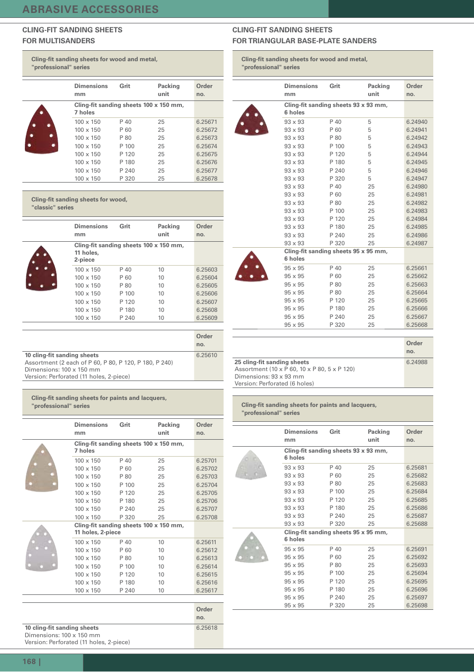 Abrasive accessories | Metabo Wood Sanding Machine User Manual | Page 19 / 26