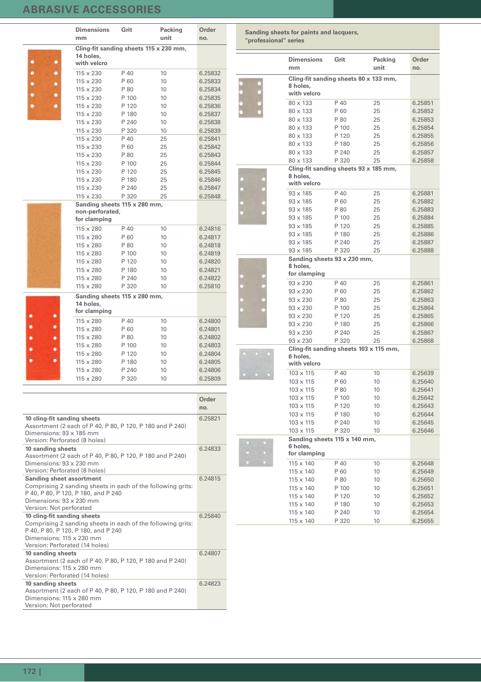 Abrasive accessories | Metabo Wood Sanding Machine User Manual | Page 23 / 26