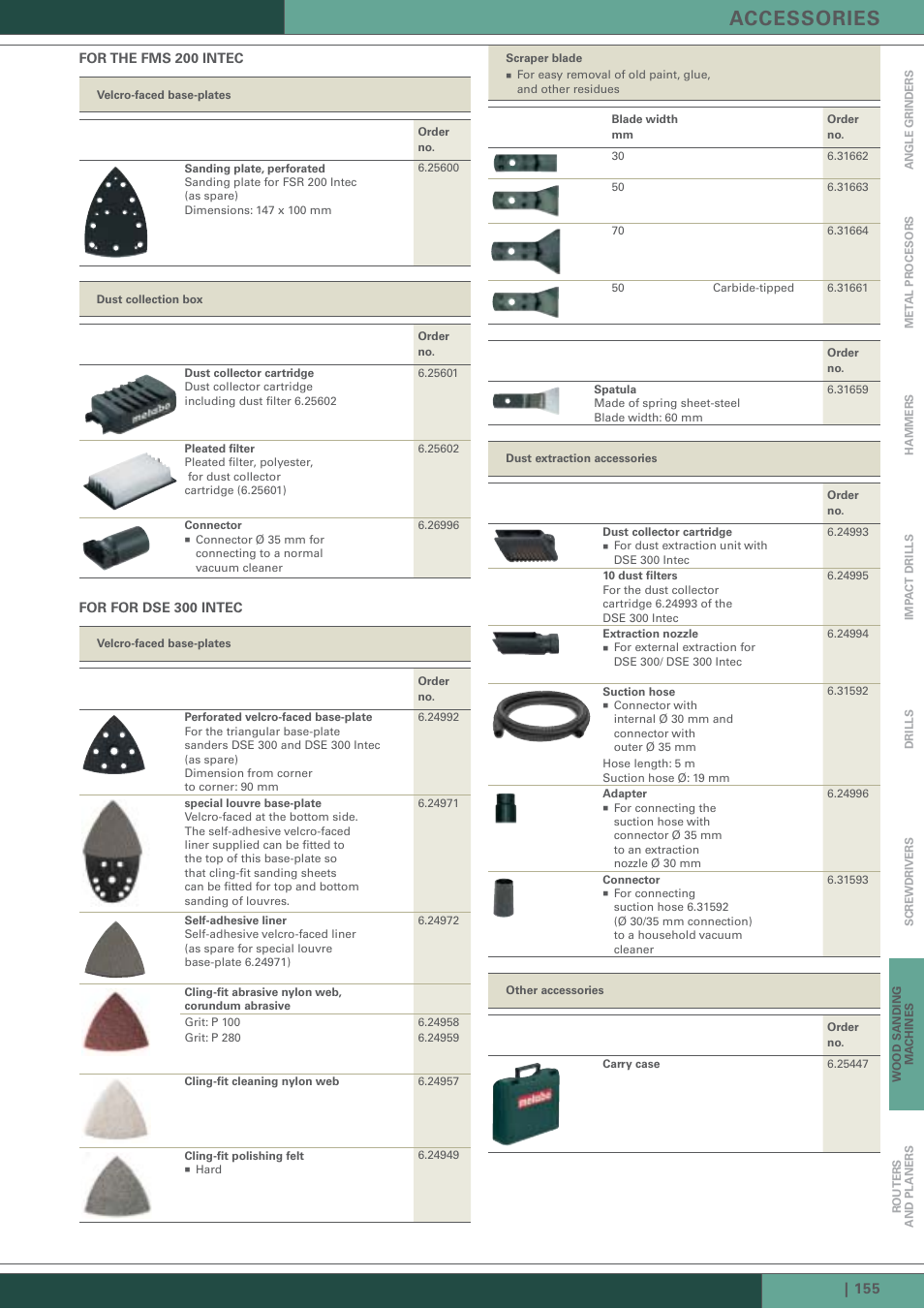 Accessories | Metabo Wood Sanding Machine User Manual | Page 6 / 26