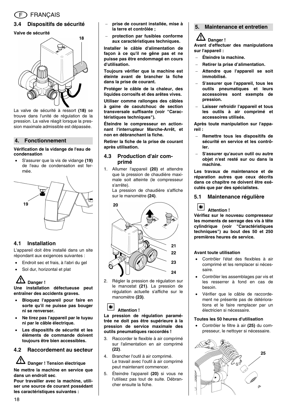 Français | Metabo Compressor Pump Classic 8 User Manual | Page 18 / 32