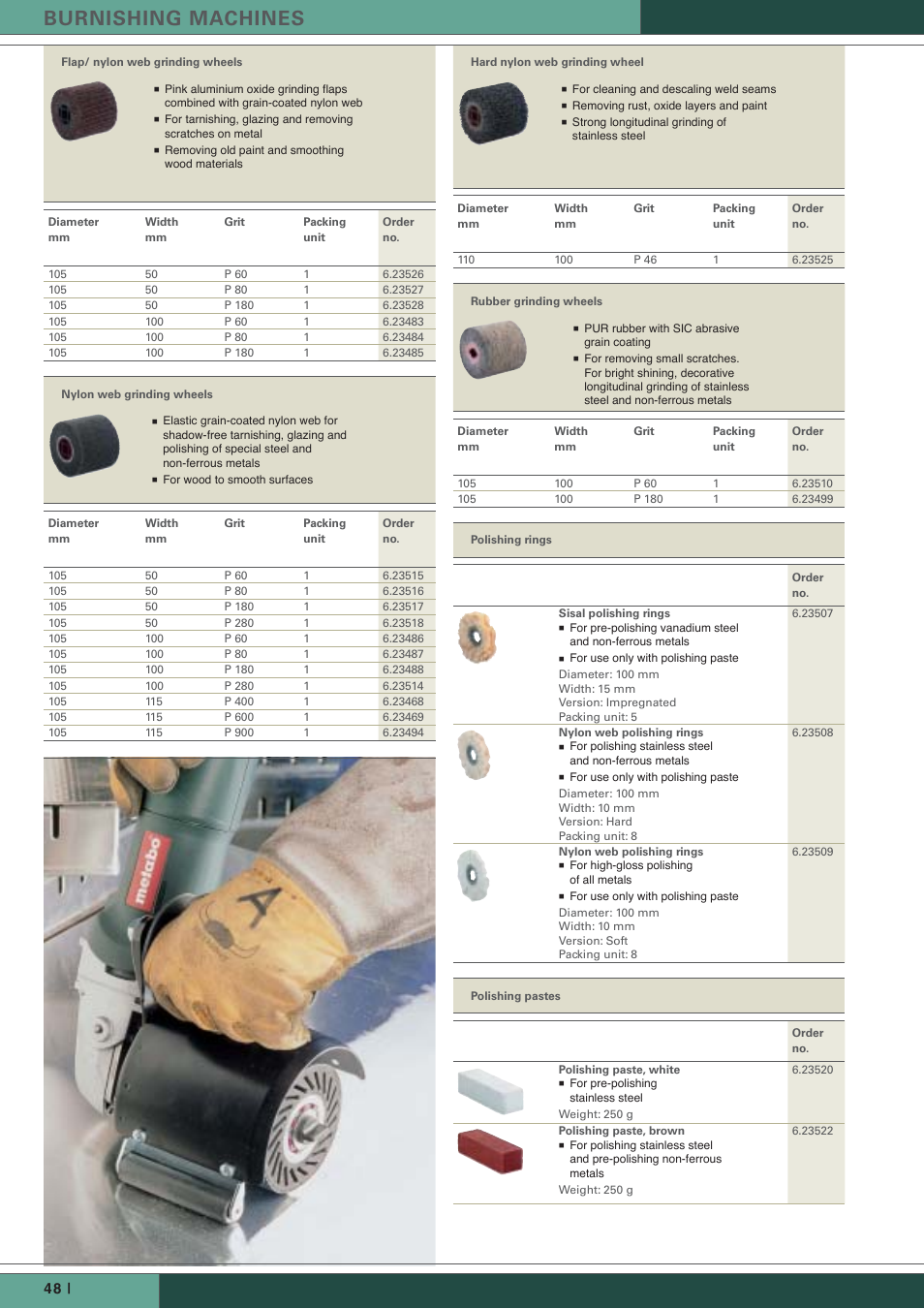 Burnishing machines | Metabo PE 12-175 User Manual | Page 4 / 9