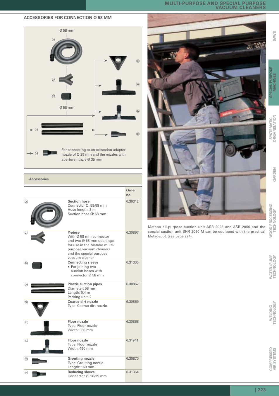 Multi-purpose and special purpose vacuum cleaners | Metabo AS 1200 User Manual | Page 7 / 9