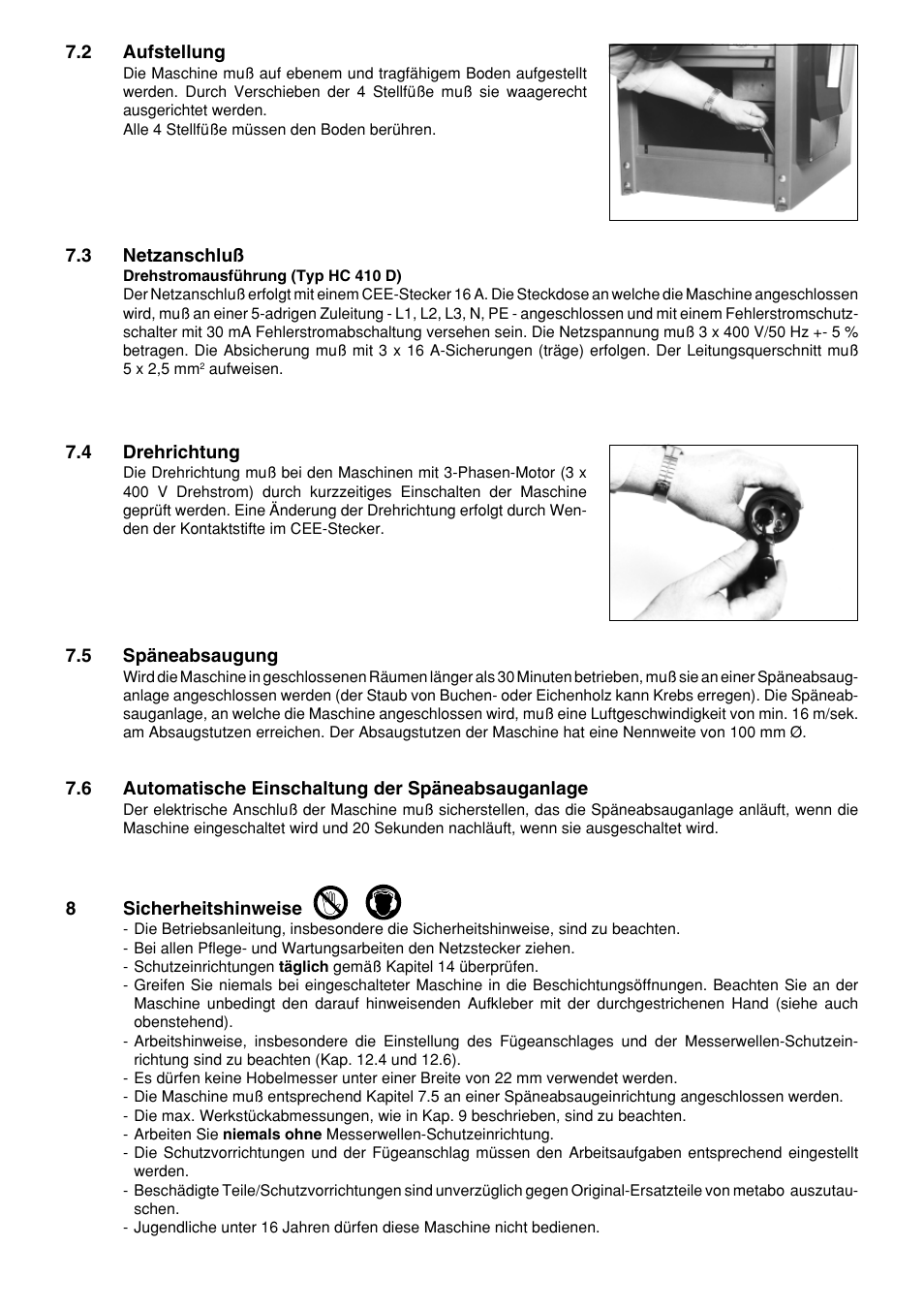 Metabo HC 410 User Manual | Page 5 / 52