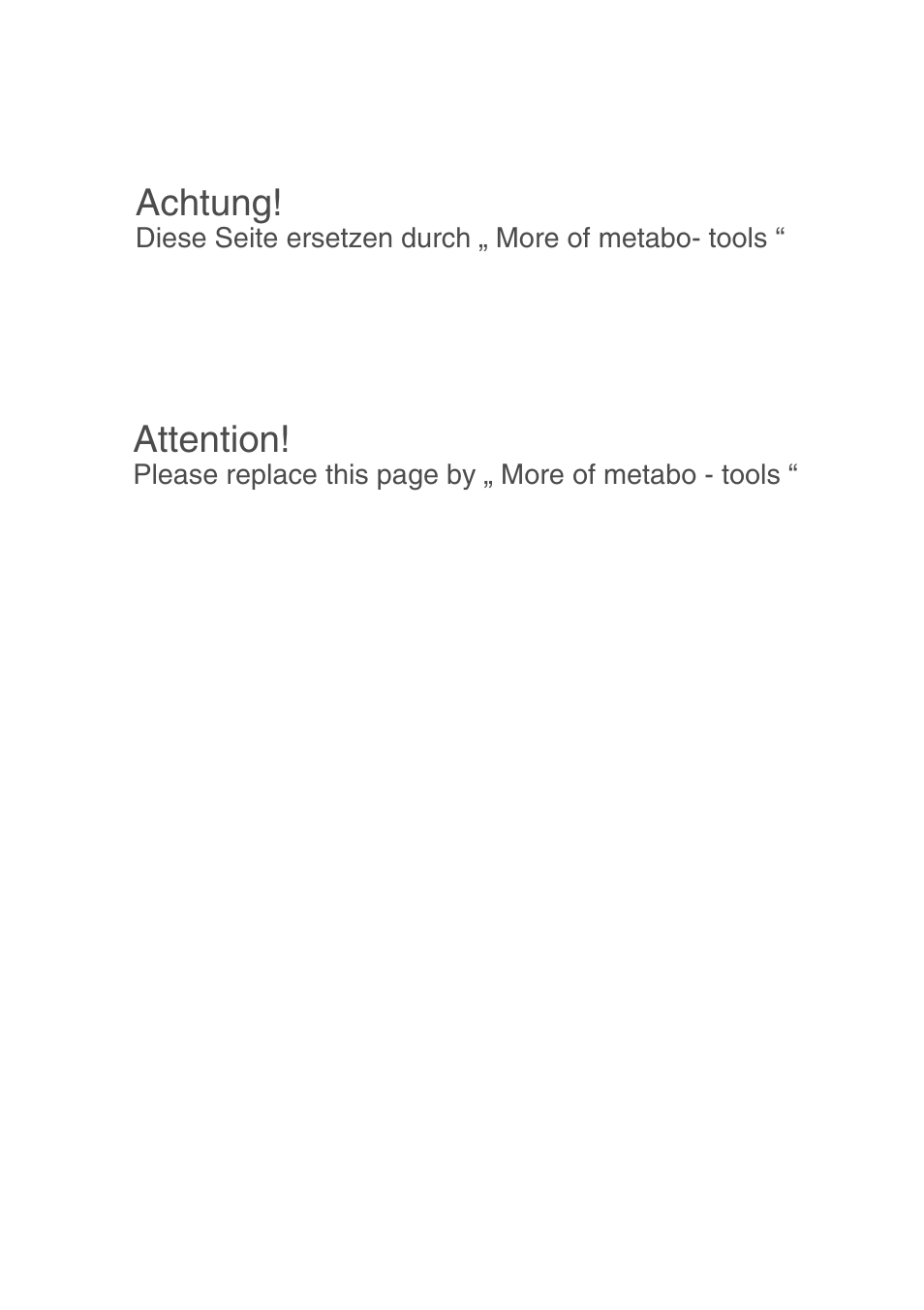 Achtung, Attention | Metabo HC 410 User Manual | Page 52 / 52