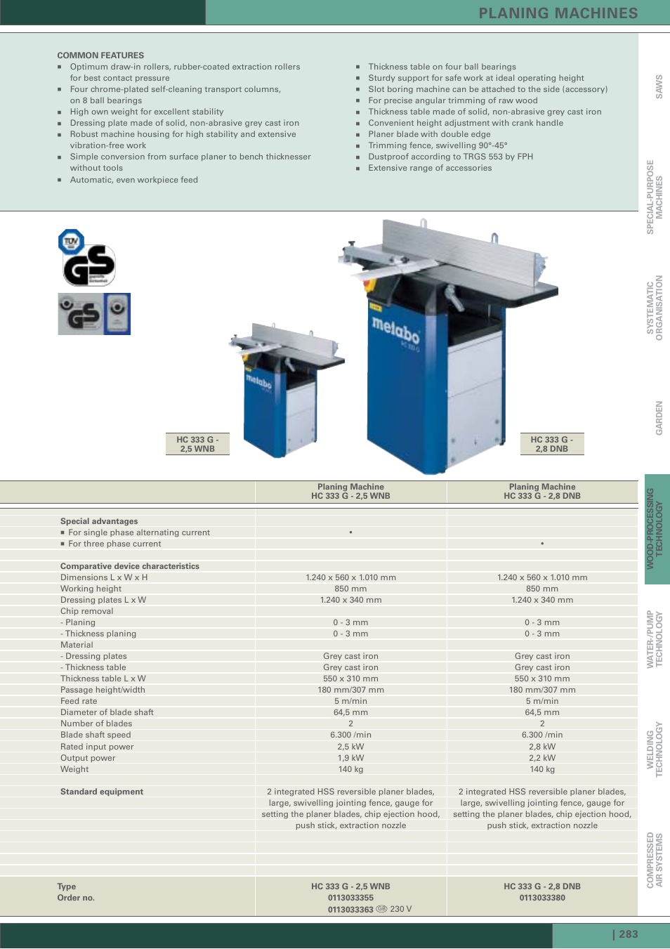 Planing machines | Metabo HC 300 User Manual | Page 6 / 21