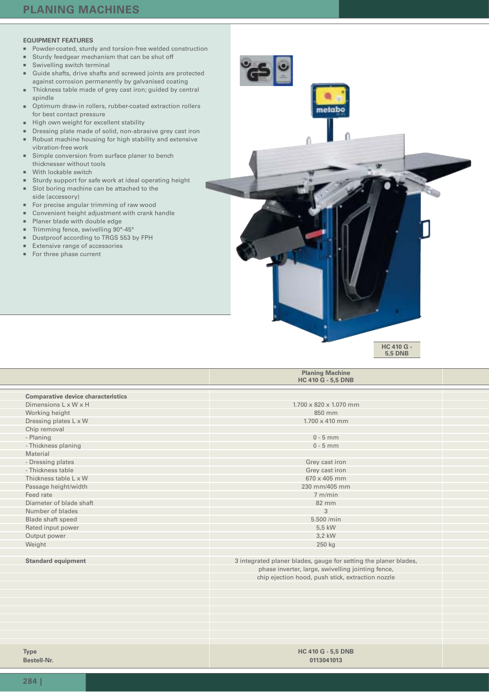 Planing machines | Metabo HC 300 User Manual | Page 7 / 21