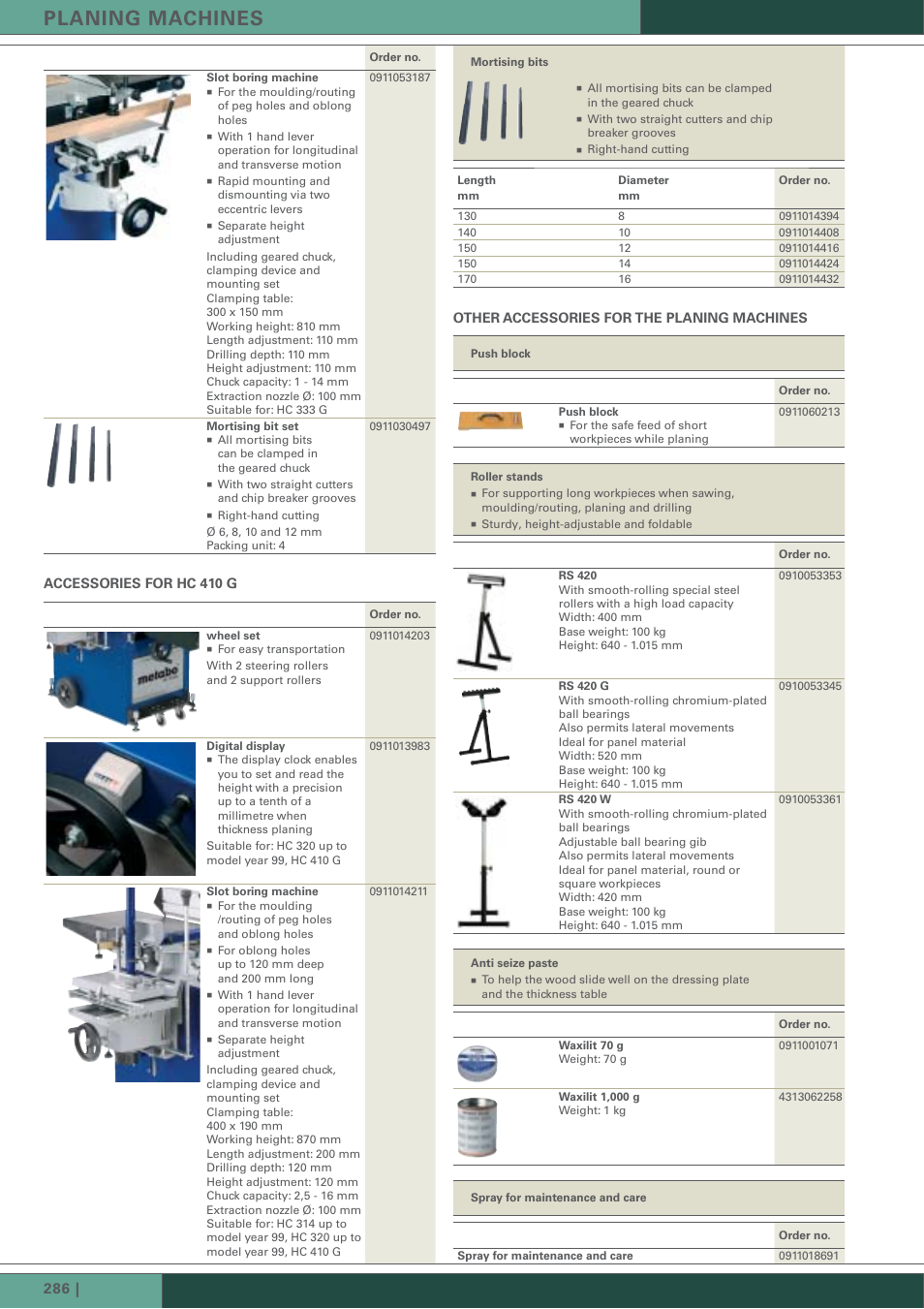 Planing machines | Metabo HC 300 User Manual | Page 9 / 21