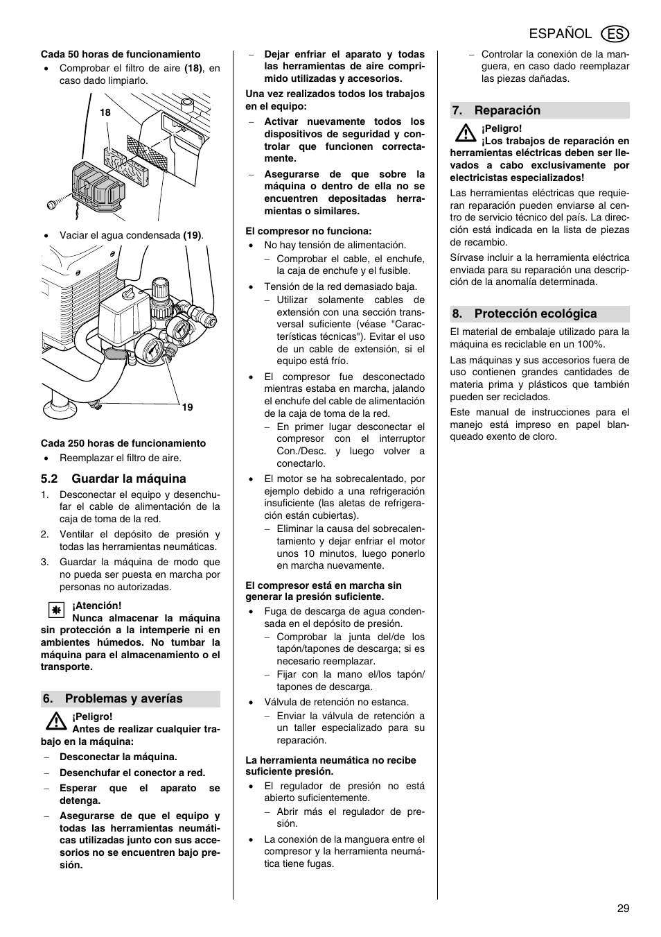 Español | Metabo Power 260 User Manual | Page 29 / 44