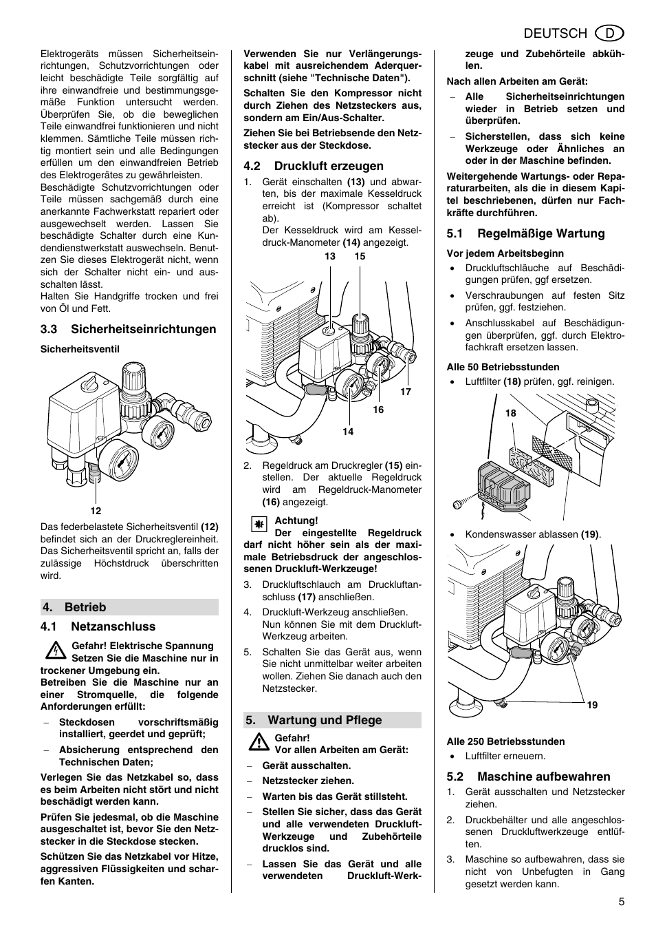 Deutsch | Metabo Power 260 User Manual | Page 5 / 44