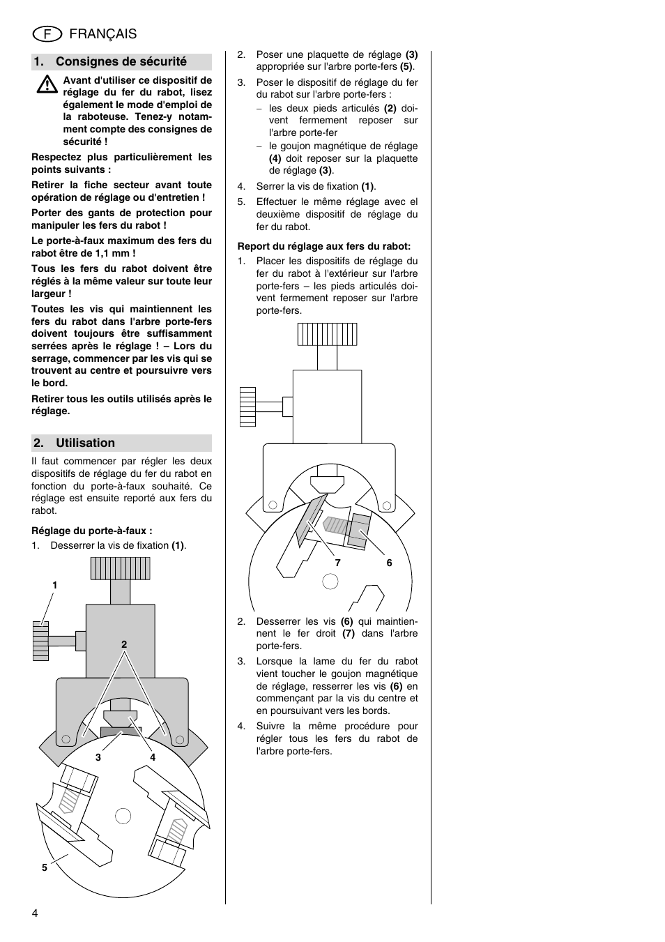 Français | Metabo Cutter Knife Setting Device 091 101 6397 User Manual | Page 4 / 8